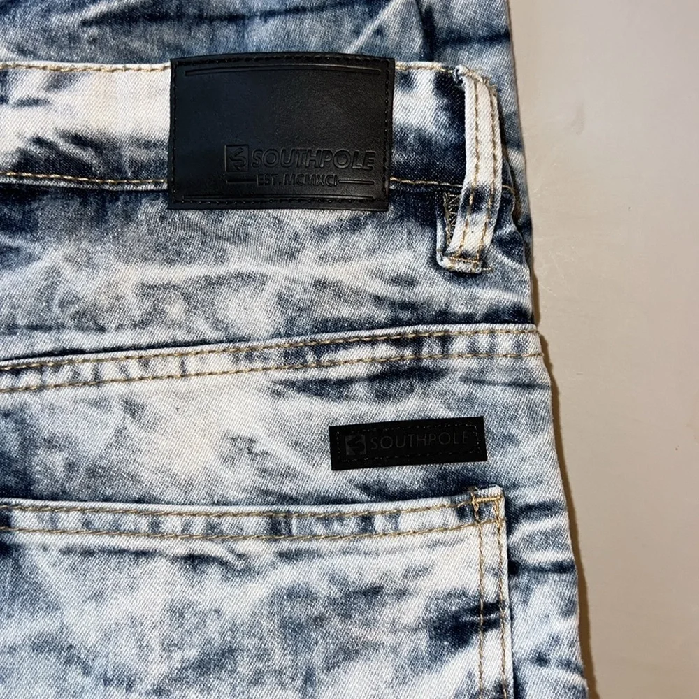 Southpole Men's Stretch Biker Denim Skinny Jeans 38x32 - Picture 6 of 6